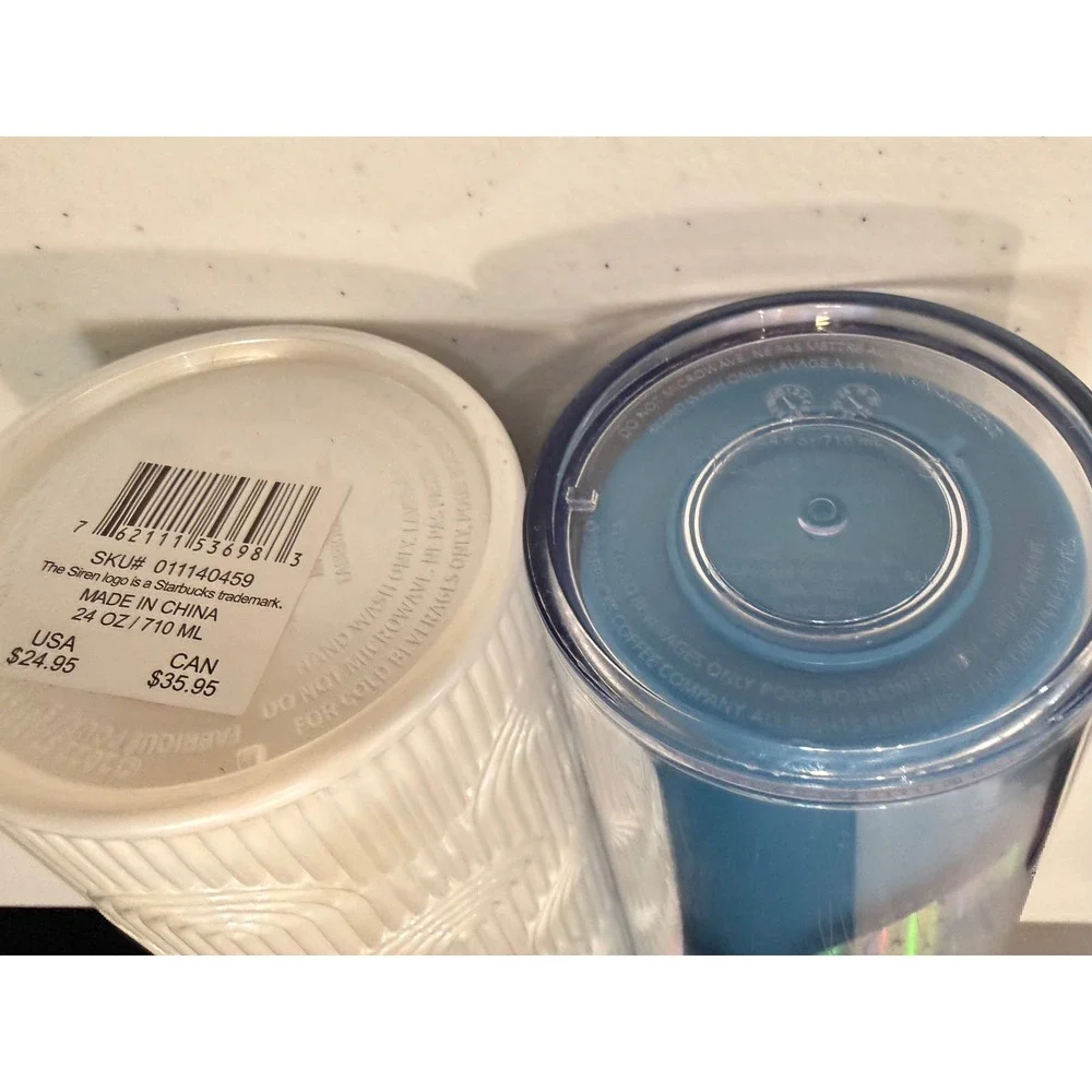 Starbucks Mermaid Color Tumbler Lot 4 Ocean Siren Pearl Shell Iridescent 24 oz